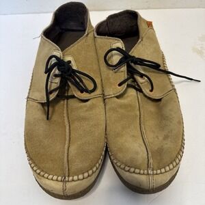 Ocean Minded Men's Moccasins Brown Leather Size 13 Natural Minimalist Hippie
